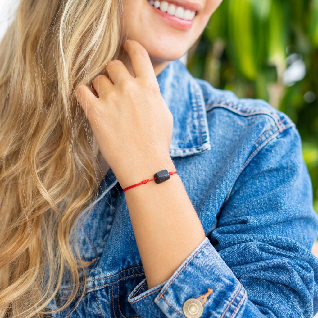 BLACK TOURMALINE PROTECTION BRACELET-Luck Strings