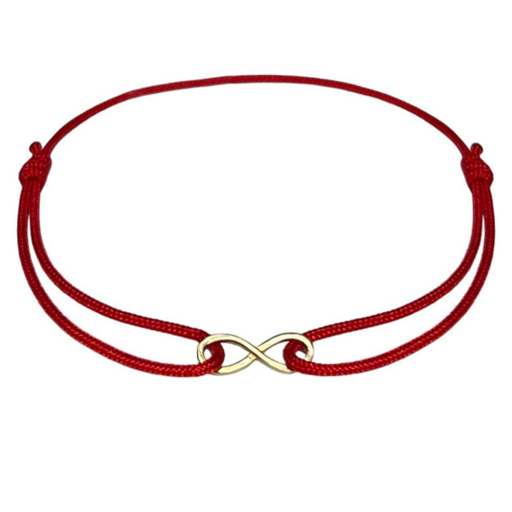 Adjustable 14K Gold Infinity Bracelet on Waterproof Nylon Cord - Unisex Design - Luck Strings