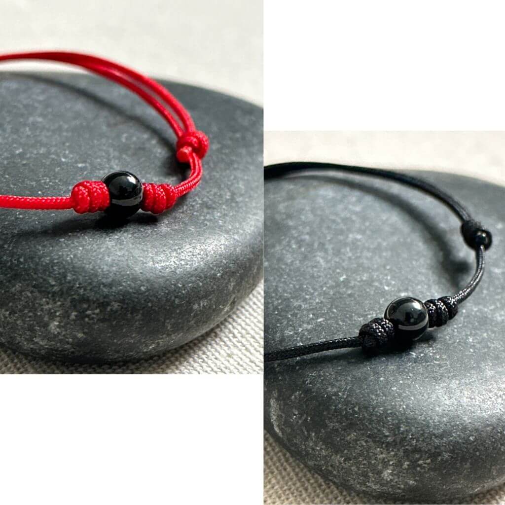 Luck Strings Energy Shield Black Tourmaline Bracelet, a symbol of protection and fortune.