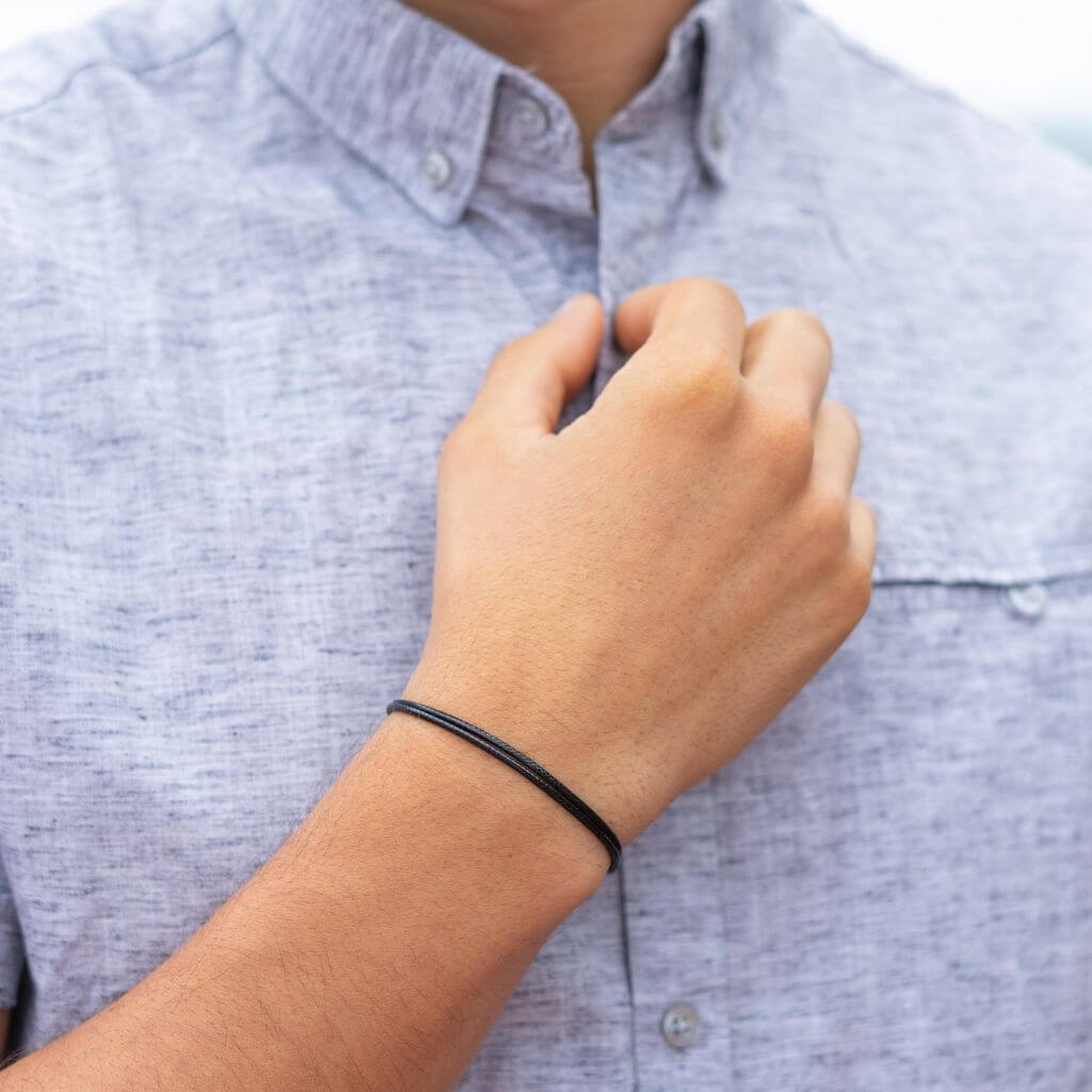 Men's Black Cord Bracelet