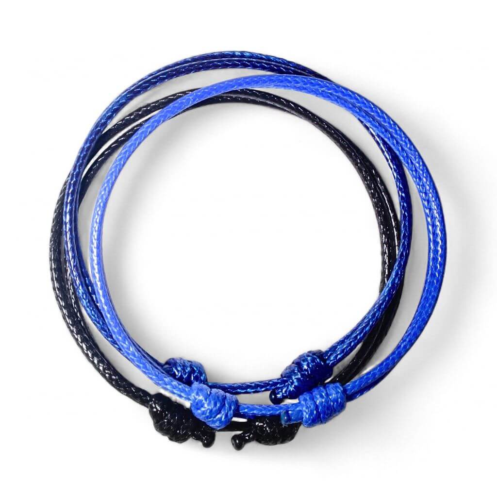 3-Piece Wax Nylon Cord Bracelet Set Colorful Trio