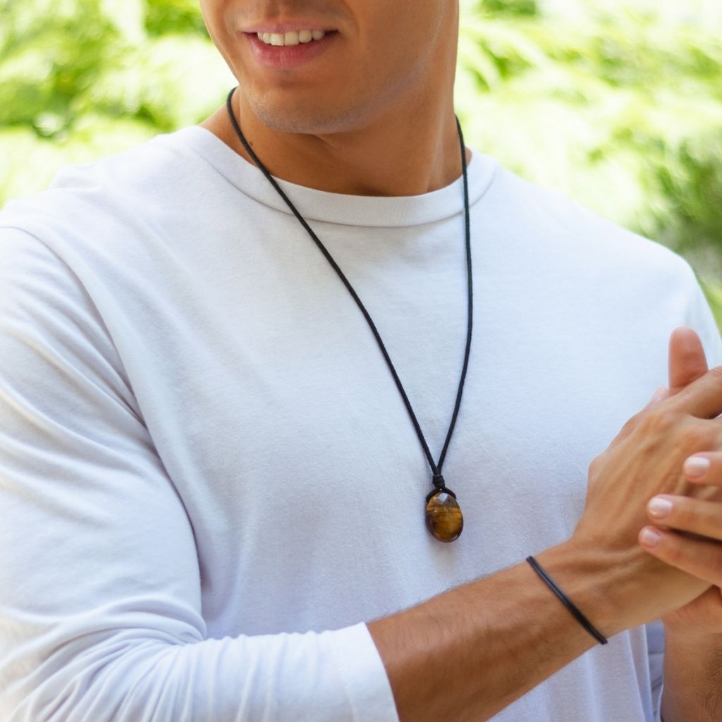 TIGER EYE STONE NECKLACE-Luck Strings