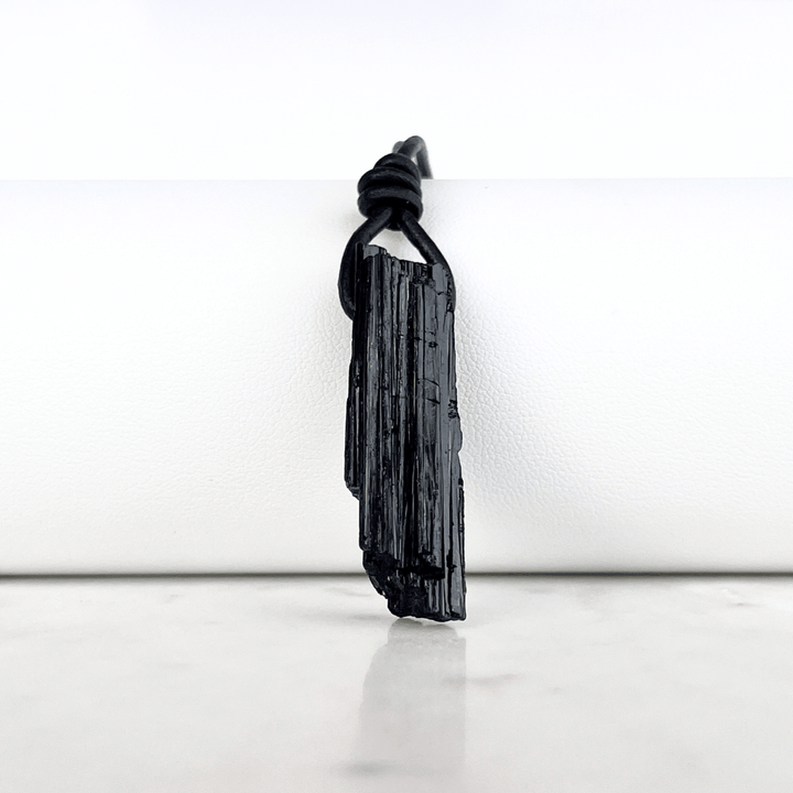 Natural Raw Black Tourmaline Pendant - A grounding and balancing symbol by Luck Strings.