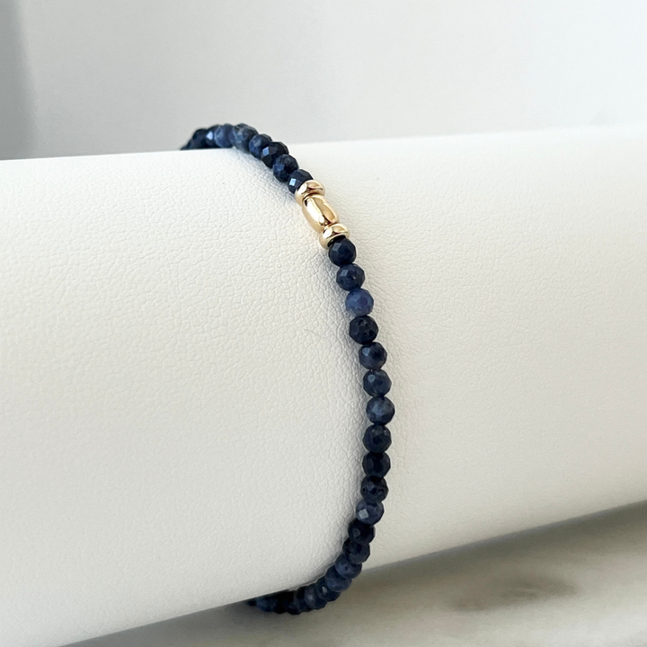 sapphire solid gold bracelet - Luck Strings