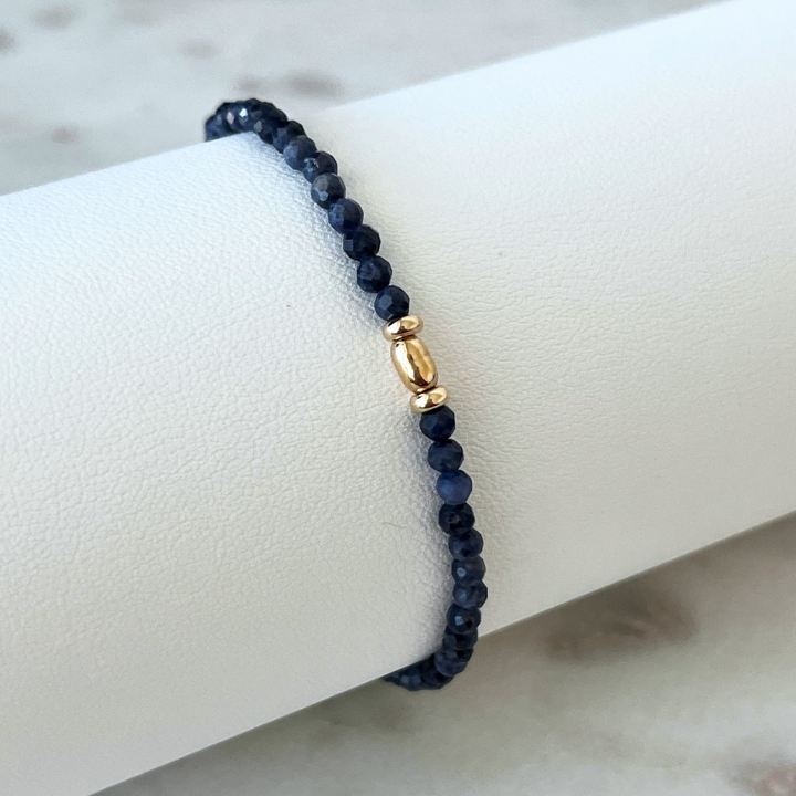 sapphire solid gold bracelet - Luck Strings