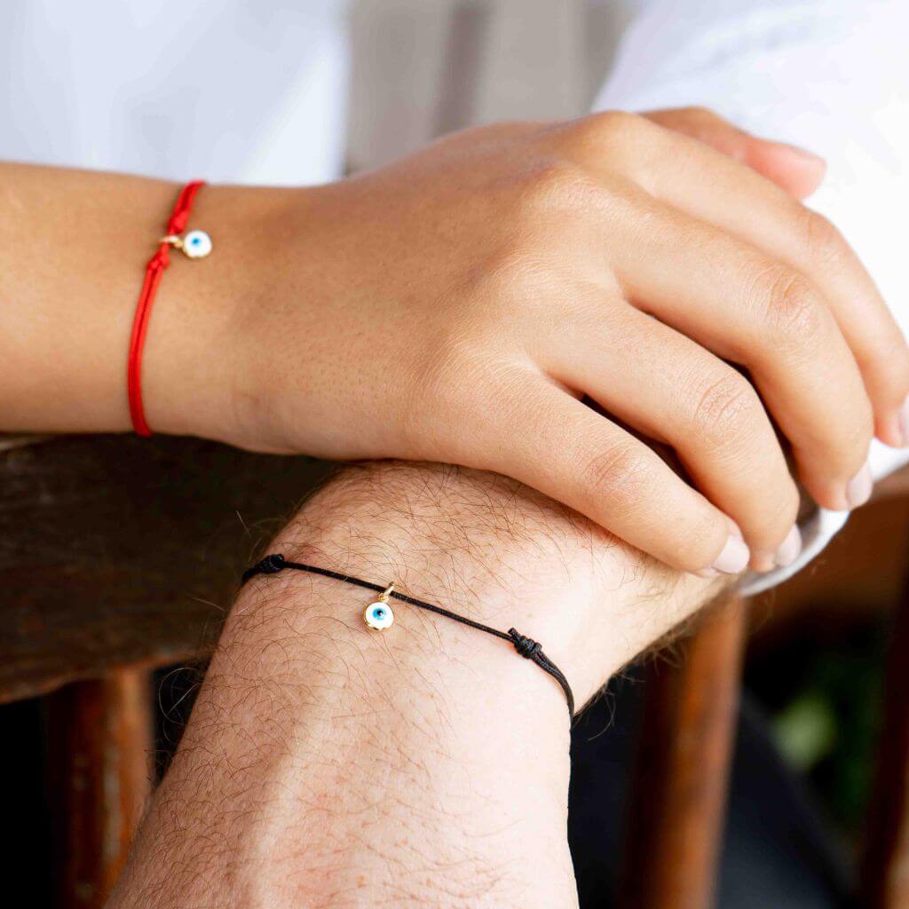 GOLD EVIL EYE CORD BRACELET-Luck Strings