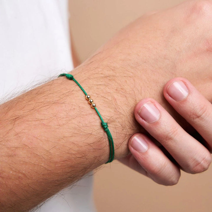 14k Solid Gold Triple Bead Bracelet