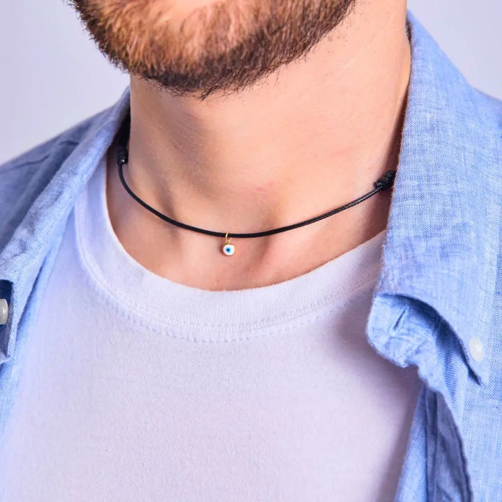 Adjustable 14K gold filled evil eye choker - Luck Strings