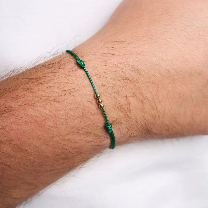 14k Solid Gold Triple Bead Bracelet