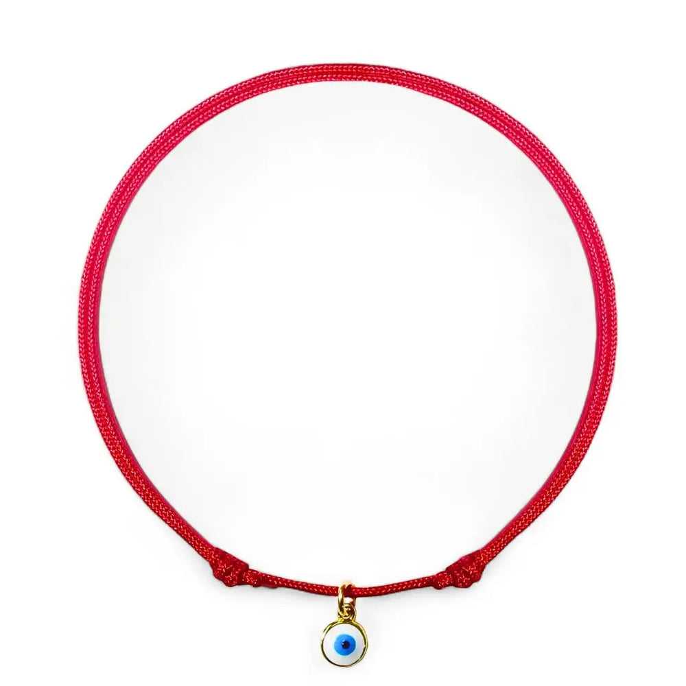 14K Gold Vermeil Evil Eye Bracelet with Red String by Luck Strings