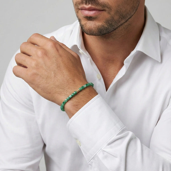 Emerald & 14K Gold Minimalist Bracelet