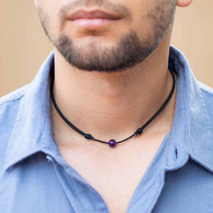 Unisex Gemstone Beaded Choker