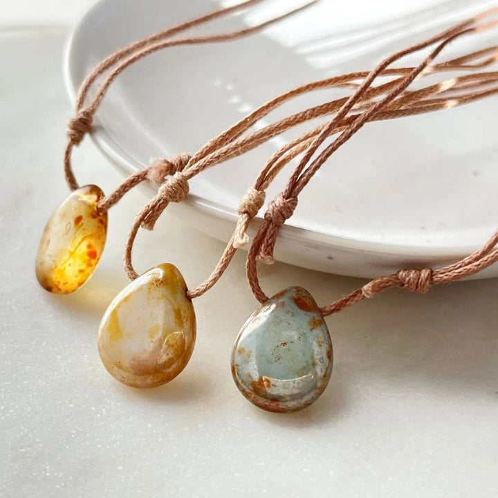 Czech Glass Teardrop Choker Necklace