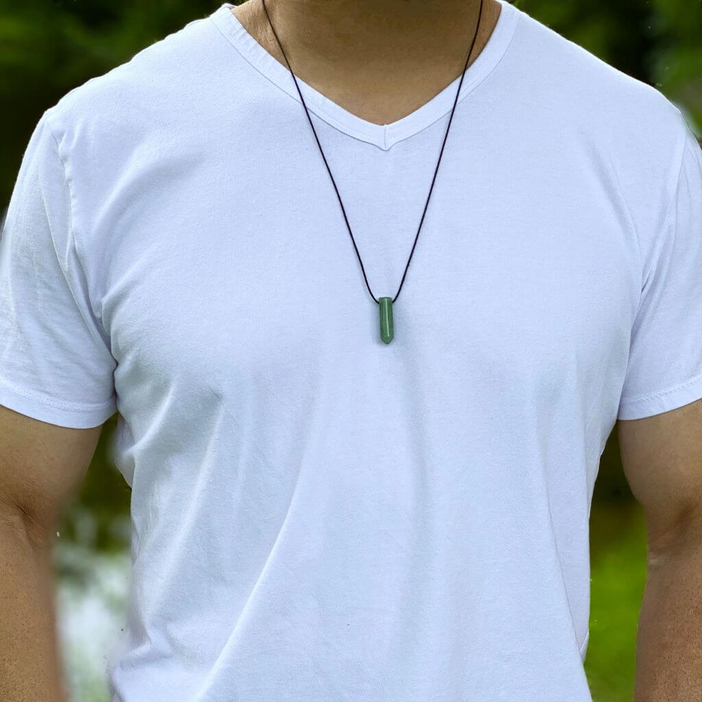 GREEN AVENTURINE POINT NECKLACE-Luck Strings