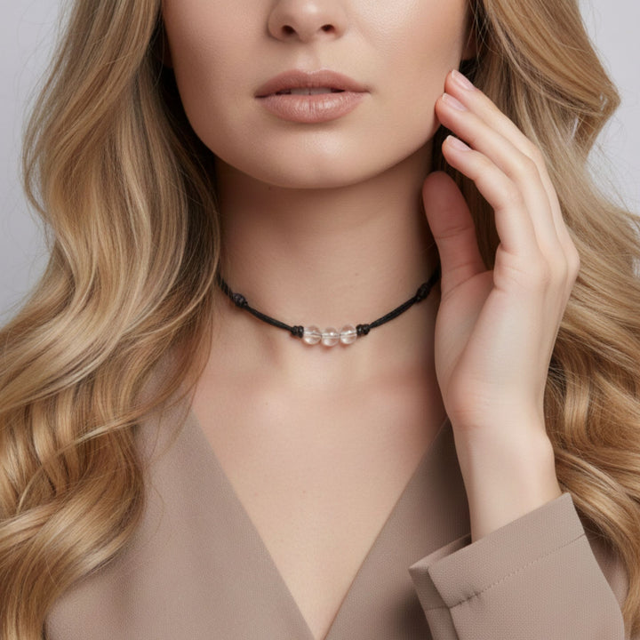 Clear Quartz Beaded Choker