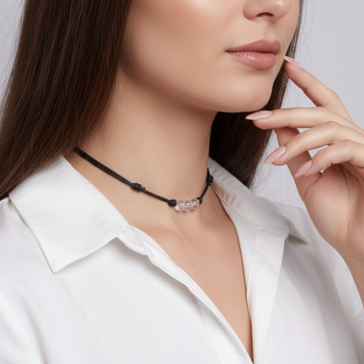 Clear Quartz Beaded Choker
