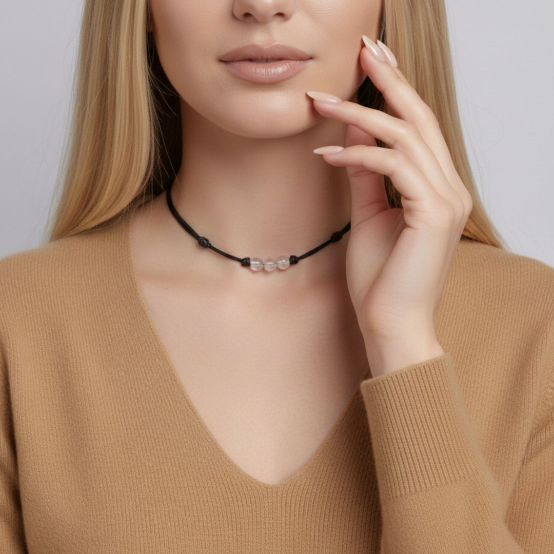 Clear Quartz Beaded Choker