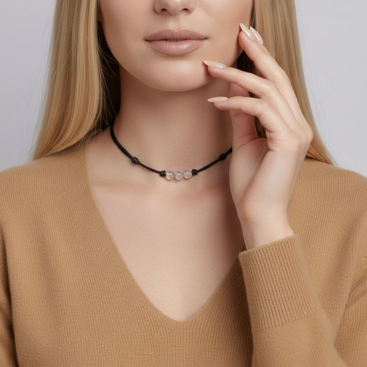 Clear Quartz Beaded Choker