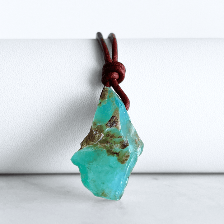 OOAK Raw Andean Opal Gemstone Pendant - Andean Dreams by Luck Strings.