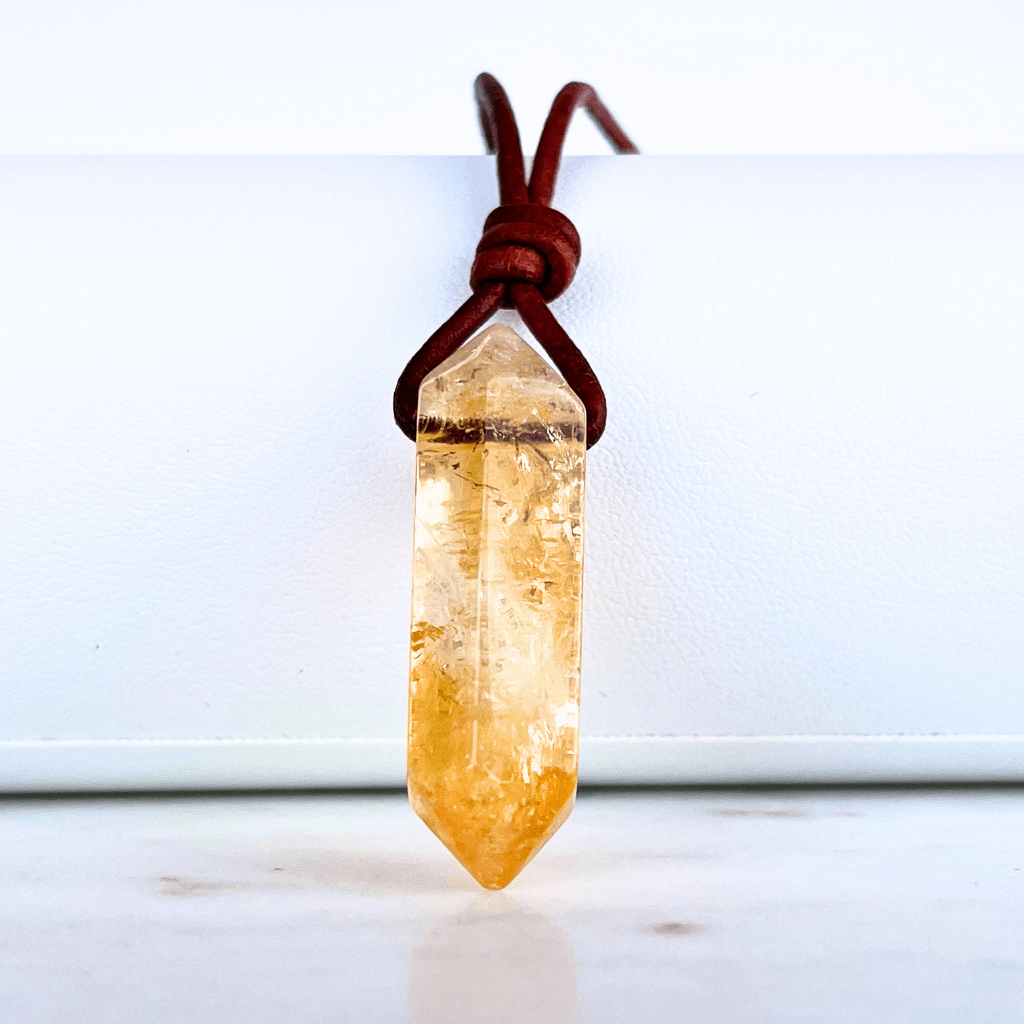 Handcrafted Citrine Point Pendant Necklace - Radiant Natural Beauty