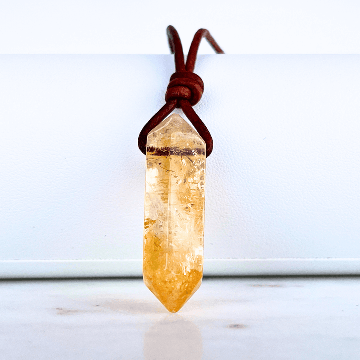 Handcrafted Citrine Point Pendant Necklace - Radiant Natural Beauty