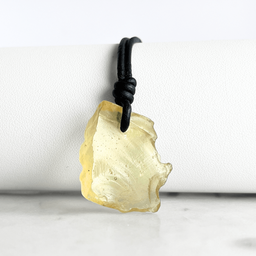 Libyan Desert Glass OOAK Gemstone Pendant - Sahara Mystique by Luck Strings.