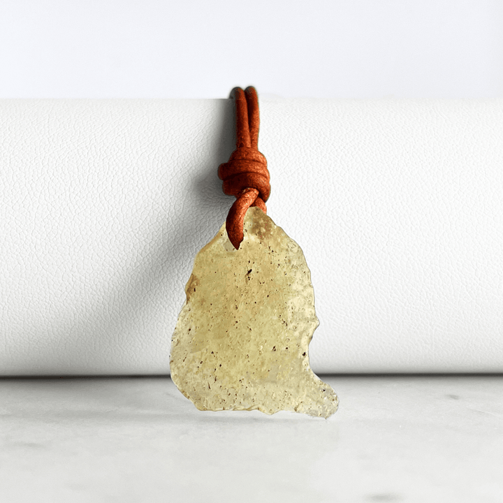 Libyan Desert Glass OOAK Gemstone Pendant - Sahara Serenity by Luck Strings.