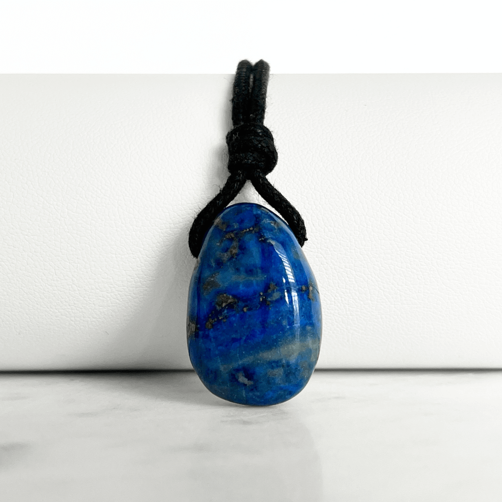 Blue Lapis Lazuli OOAK Gemstone Pendant - Nightfall Elegance by Luck Strings.