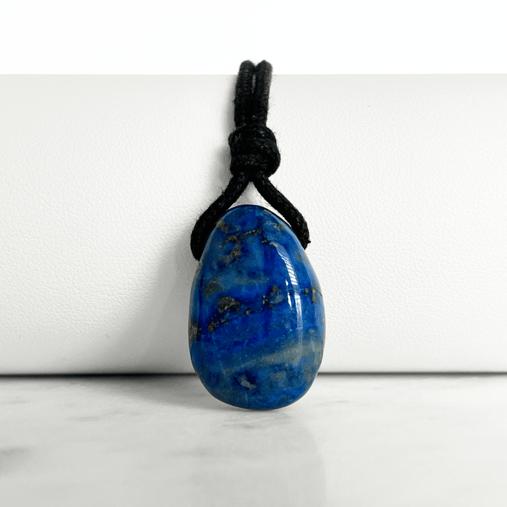 Blue Lapis Lazuli OOAK Gemstone Pendant - Nightfall Elegance by Luck Strings.