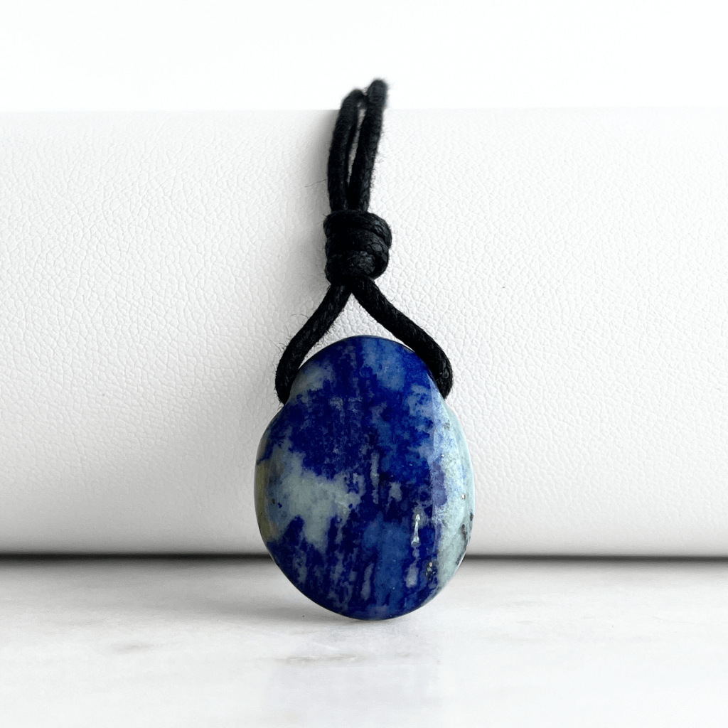 Lapis Lazuli Drop Gemstone Pendant Necklace - Cosmic connection by Luck Strings.