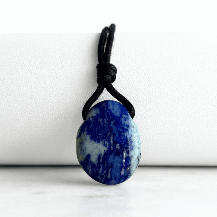 Lapis Lazuli Drop Gemstone Pendant Necklace - Cosmic connection by Luck Strings.