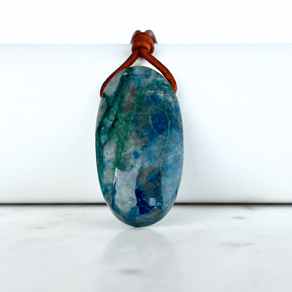 Oval Shattuckite OOAK Gemstone Pendant - A symbol of communication and intuition by Luck Strings.