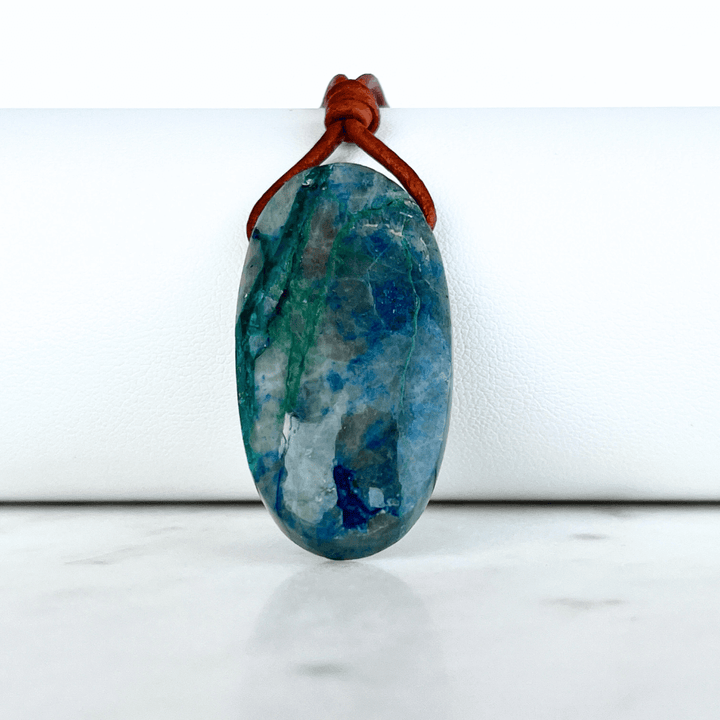 Oval Shattuckite OOAK Gemstone Pendant - A symbol of communication and intuition by Luck Strings.