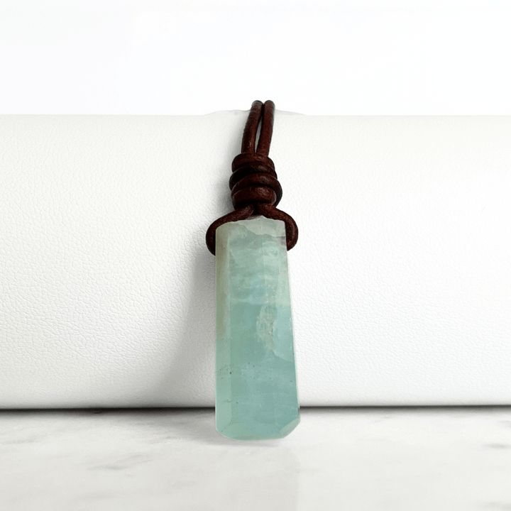 OOAK Aquamarine Gemstone Pendant Necklace - Tranquil Waters by Luck Strings.