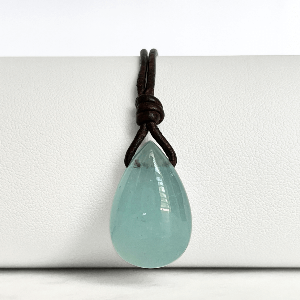 Oceanic Tranquility Aquamarine Teardrop Pendant