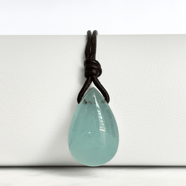 Oceanic Tranquility Aquamarine Teardrop Pendant
