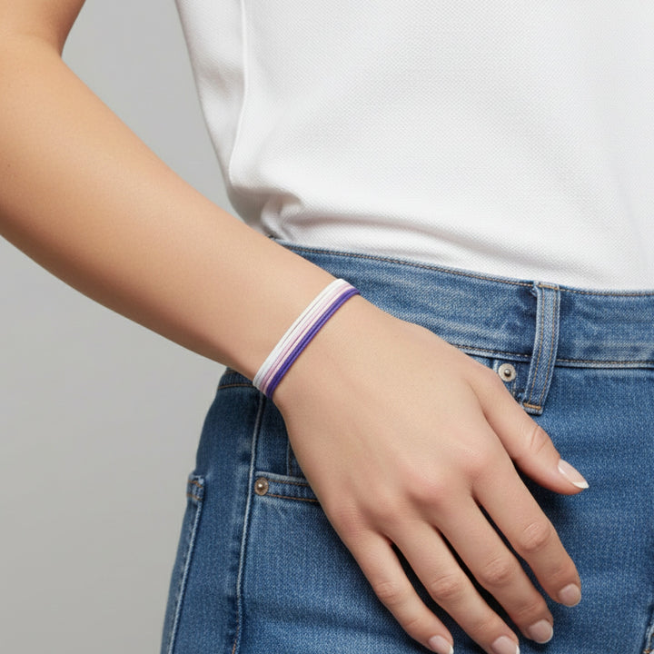 Waxed Trio Bracelet Purple/Pink/White