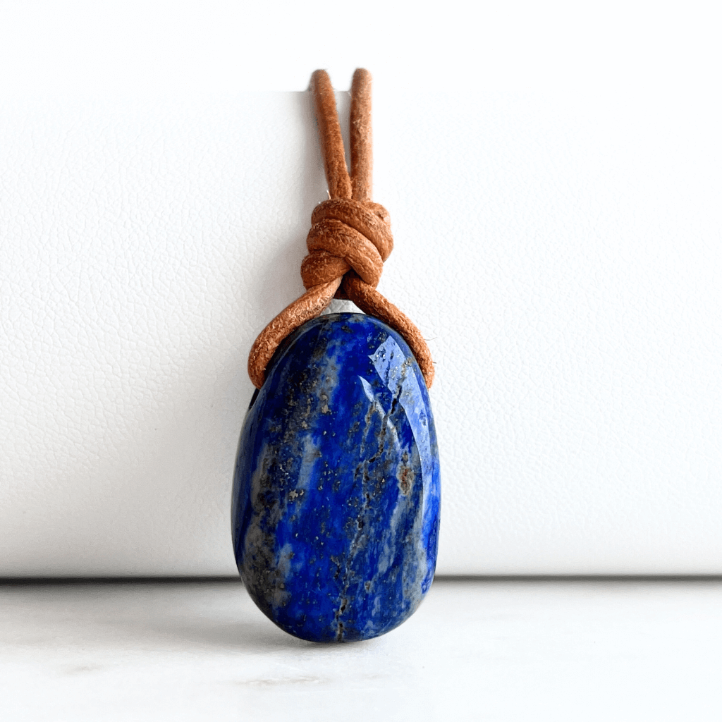 Lapis Lazuli Drop Pendant - Tranquil Oceanic Beauty by Luck Strings.