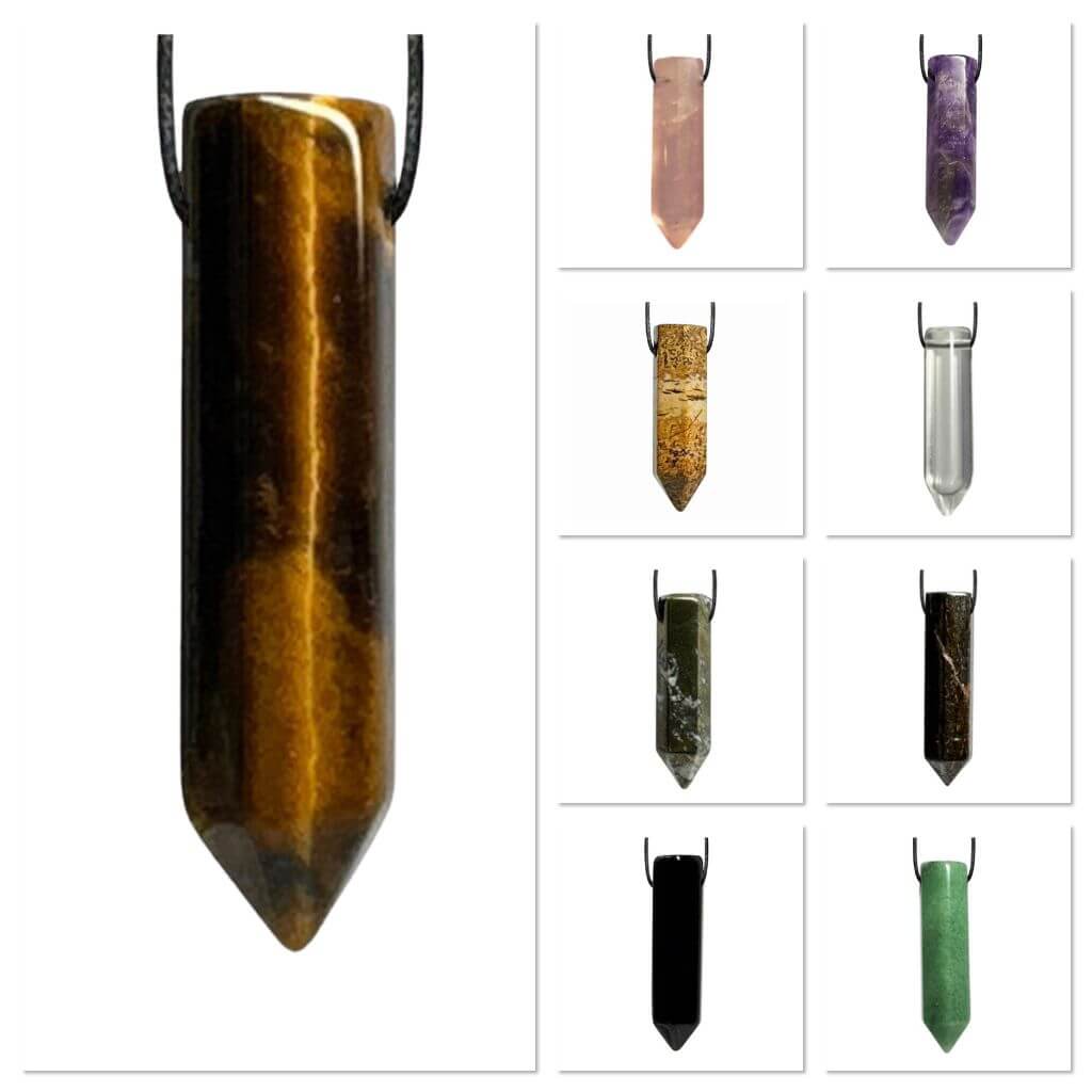 ROSE QUARTZ BULLET POINT NECKLACE-Luck Strings