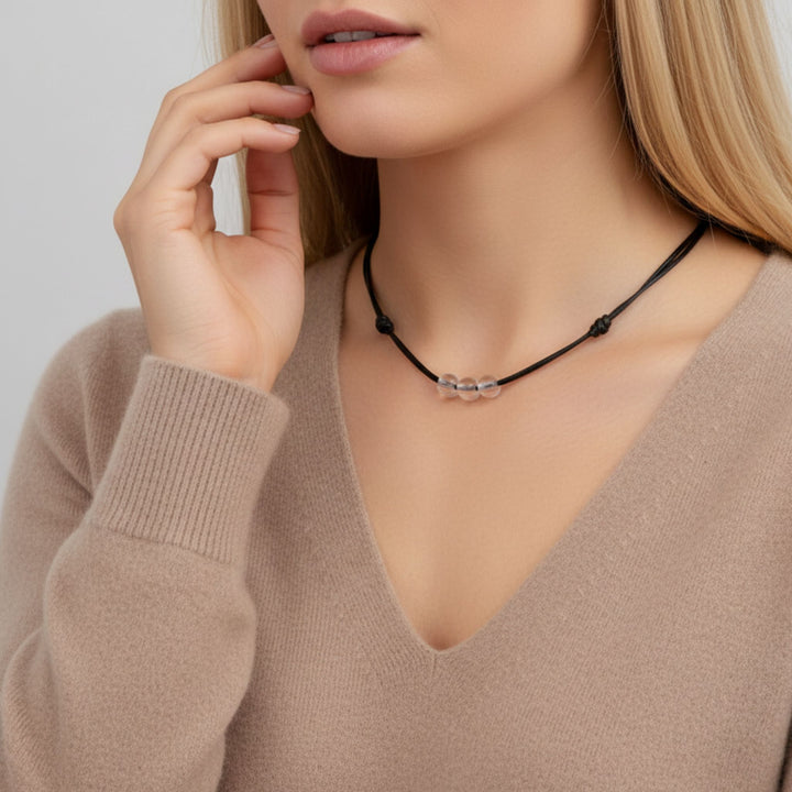 Clear Quartz Beaded Choker