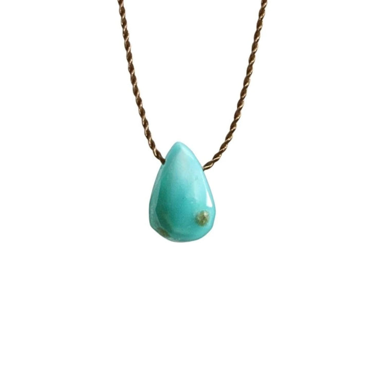 Floating Turquoise Gemstone Necklace on Silk Cord