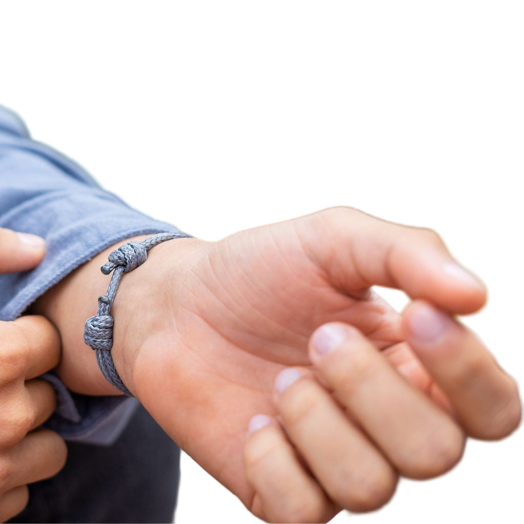 GREY WAX NYLON CORD ADJUSTABLE BRACELET-Luck Strings