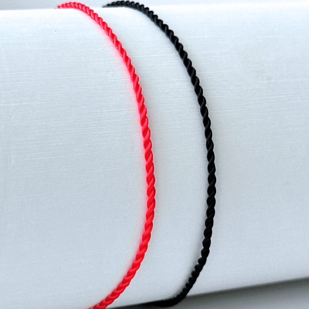 14K Solid Gold Red/Black String Bracelet