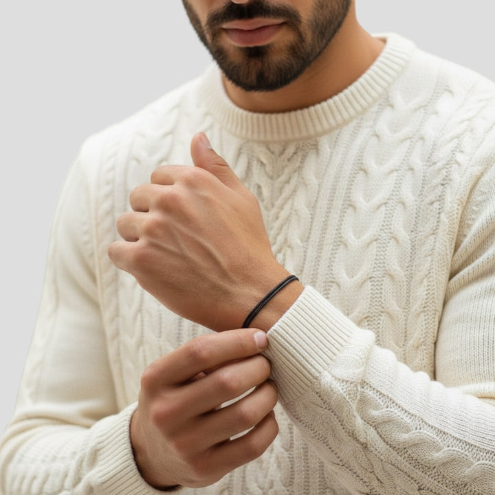 Men's Black Cord Bracelet