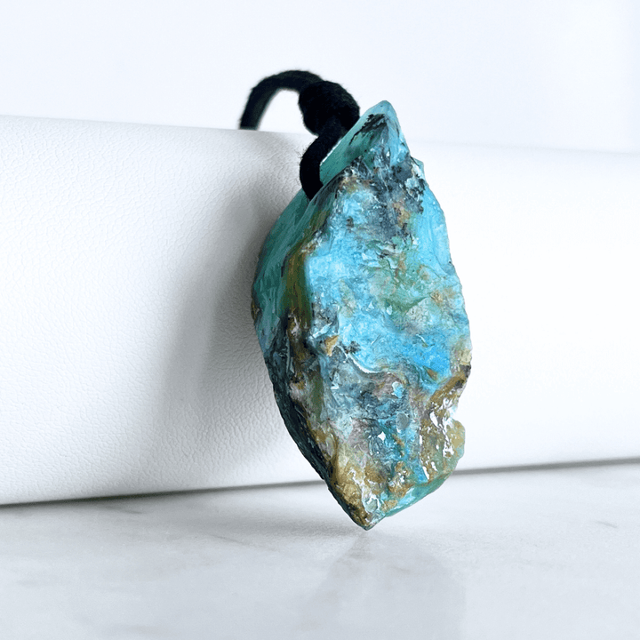 OOAK Raw Andean Opal Gemstone Pendant - Mountain Serenity by Luck Strings.