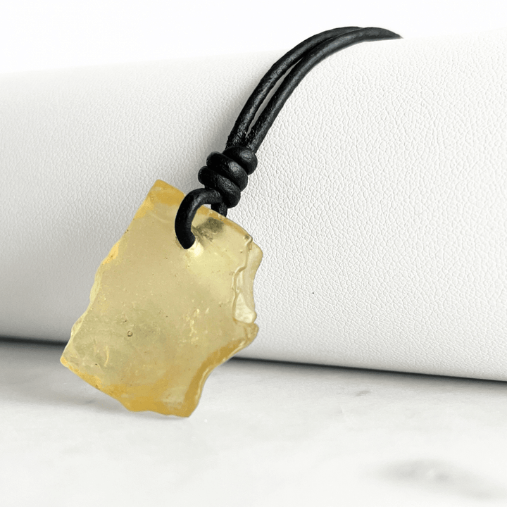 Libyan Desert Glass OOAK Gemstone Pendant - Sahara Mystique by Luck Strings.