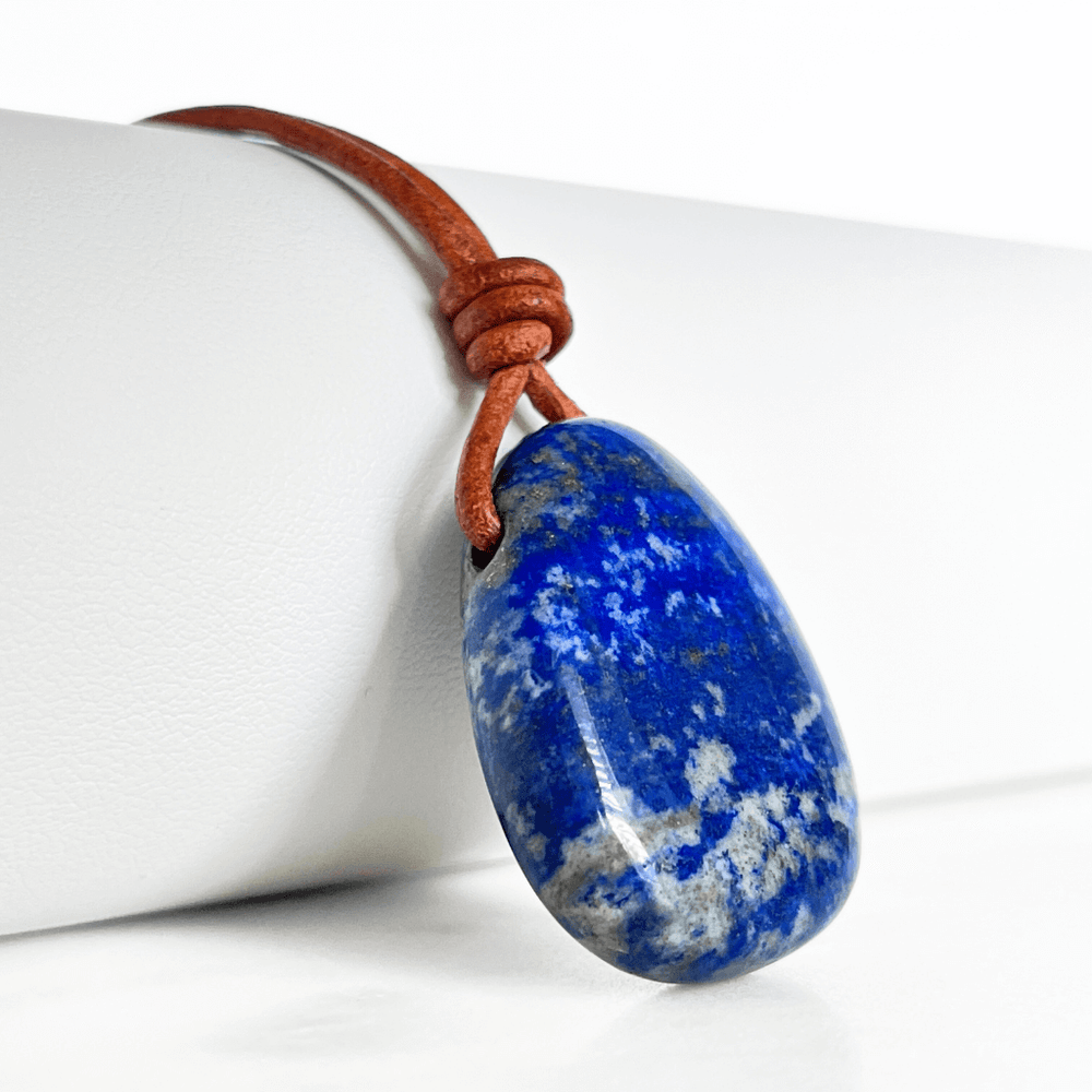 Blue Lapis Lazuli OOAK Gemstone Pendant - Midnight Beauty by Luck Strings.