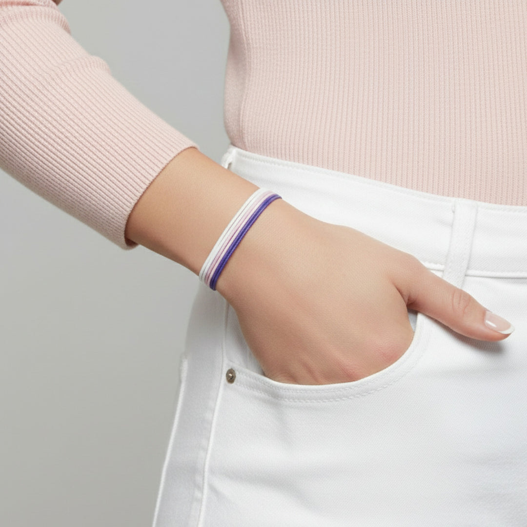 Waxed Trio Bracelet Purple/Pink/White