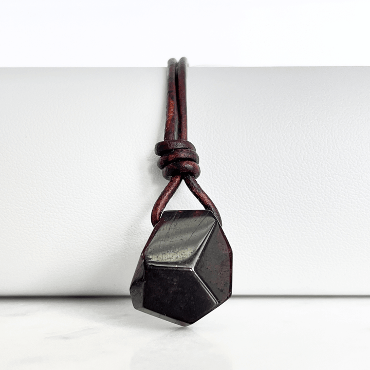 OOAK Garnet Gemstone Pendant Necklace - Fiery Elegance by Luck Strings.