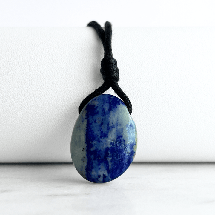 Lapis Lazuli Drop Gemstone Pendant Necklace - Cosmic connection by Luck Strings.